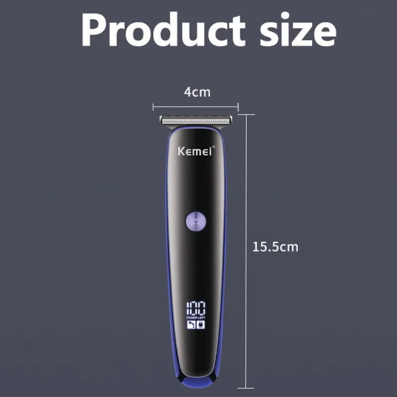 Kemei máquina de cortar cabelo profissional recarregável aparador barba máquina corte cabelo barbeador elétrico para o corpo barbear segurança navalha