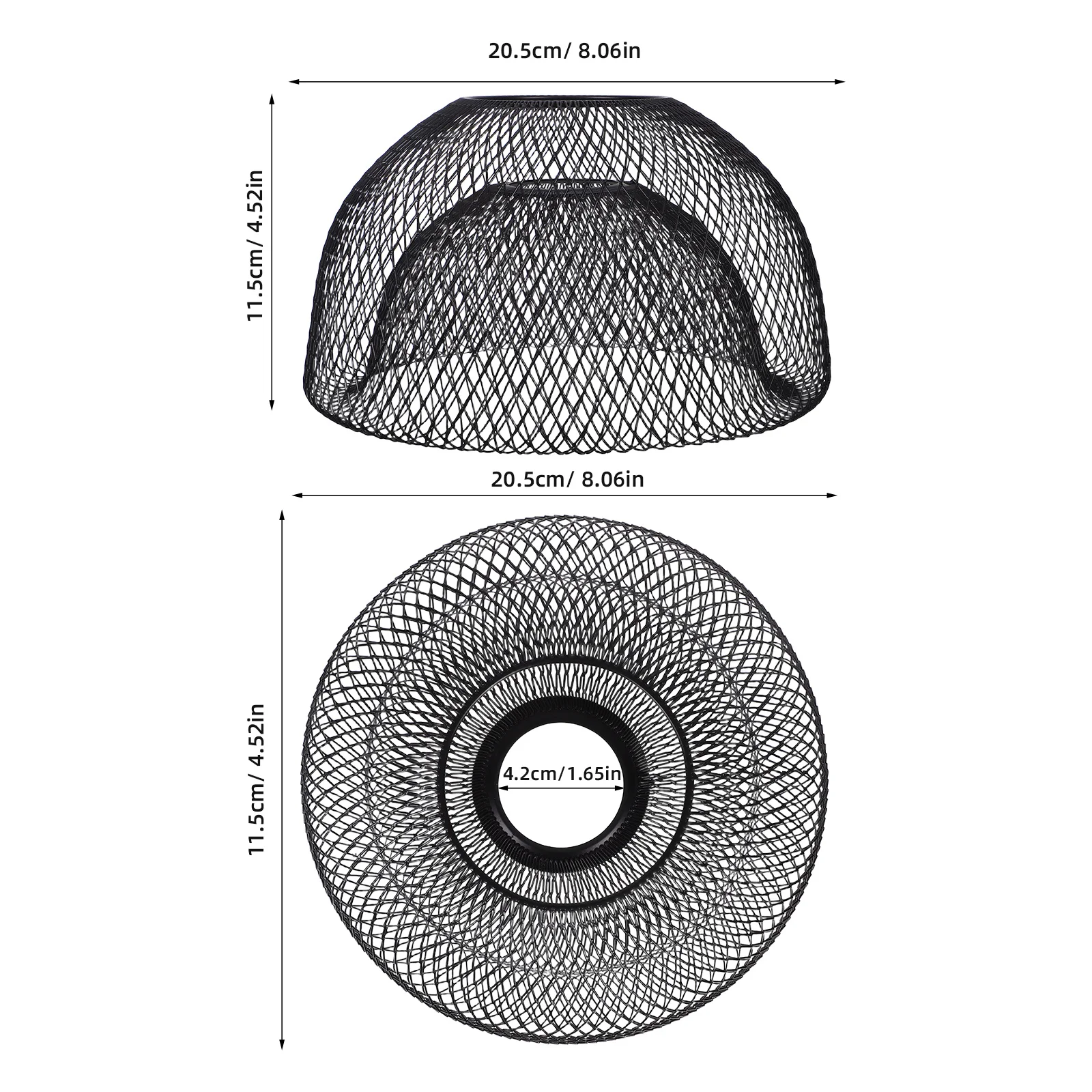 طبقة مزدوجة أسود سلك الحديد غطاء مصباح شبكة مجوفة 42 مللي متر ثقب القطر الحائط النمط الصناعي ضوء الظل غرفة نوم المعيشة #6