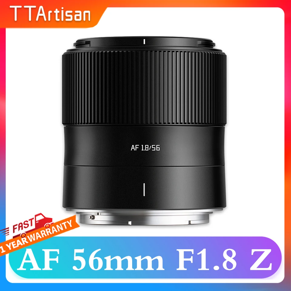 TTArtisan AF 56mm F1.8 Autofocus Large Aperture Prime Camera Lens Z mount for Portrait Photography Nikon ZFC Z5 Z6