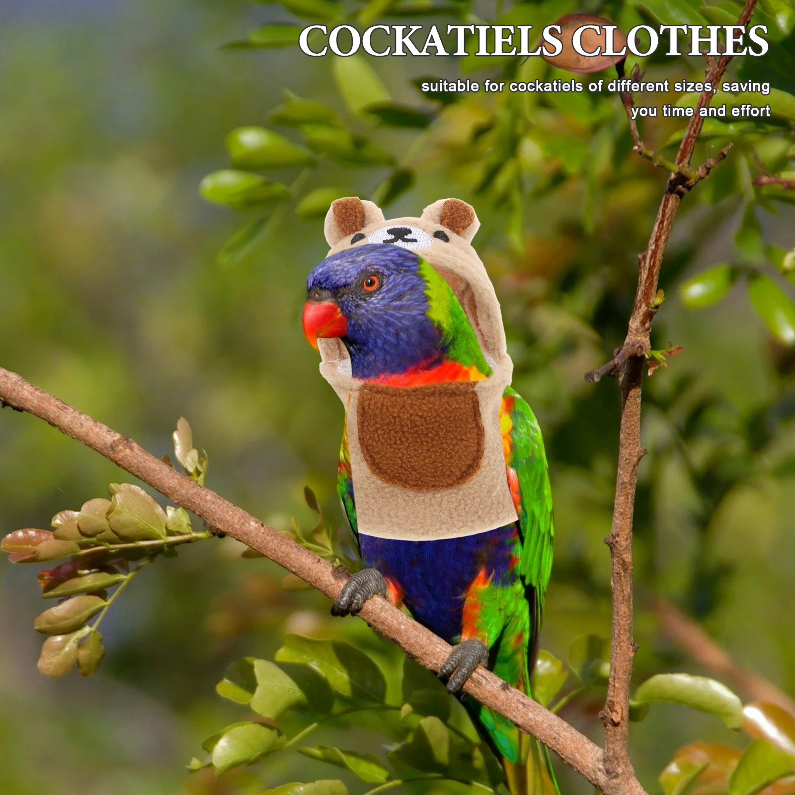 

Bird Costume Clothes Parrot Flight Jacket Winter Warm Hoodie for Cockatiel Small Animals Apparel Chenille Pet Bird Outfit