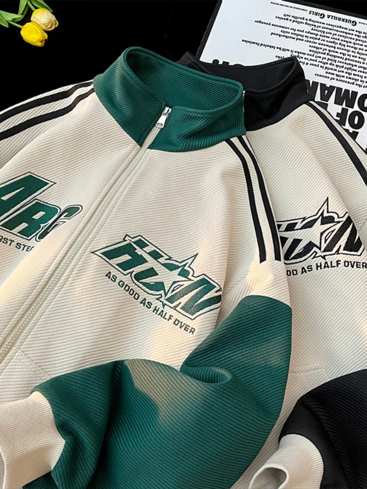 

Мужской кардиган-свитшот American Style Color Block для весны и осени, повседневная спортивная одежда для подростков и молодежи, в стиле колледж