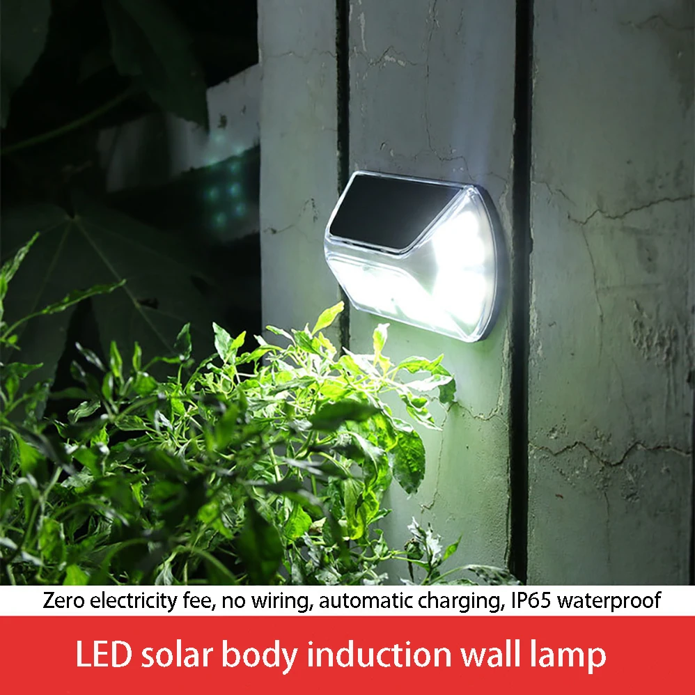 Lámpara LED Solar de pared para exteriores, luz de inducción del cuerpo humano, batería de litio de 3,7 V, 1200mA, IP65, resistente al agua, estilo minimalista moderno