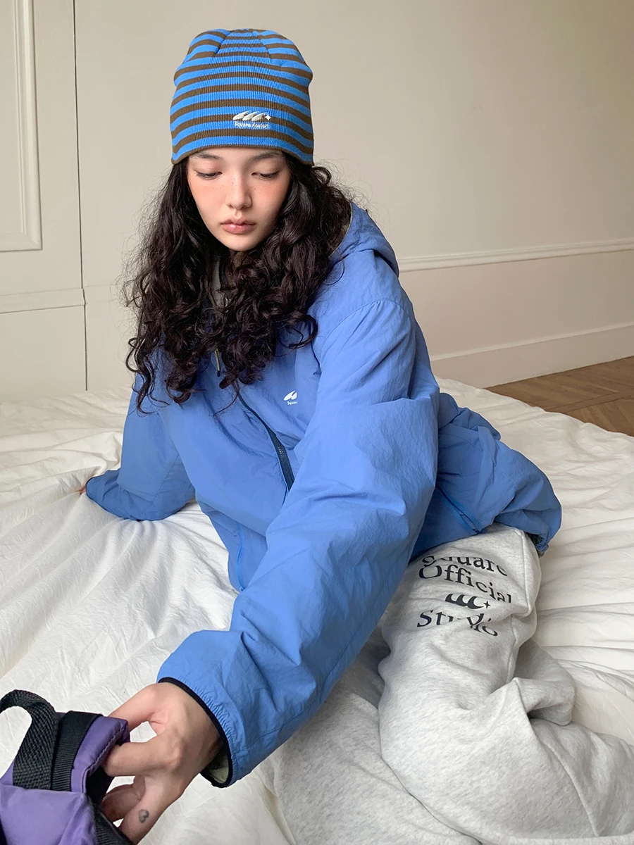 

Outdoor Casual Lightweight Hooded Cotton Jaet Women's Slimming Thermal Printed Logo Nylon Fabric Winter Faion Coat