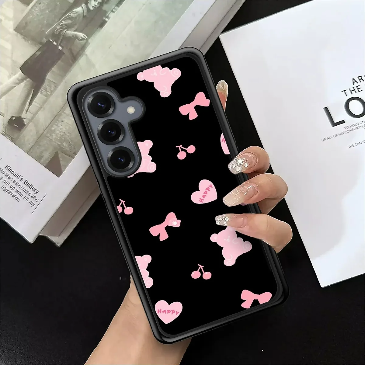

Bow and bear cartoon new phone case for Samsung Galaxy S20FE S21Plus S22 S23+ S24 S25Ultra. Full fall protection