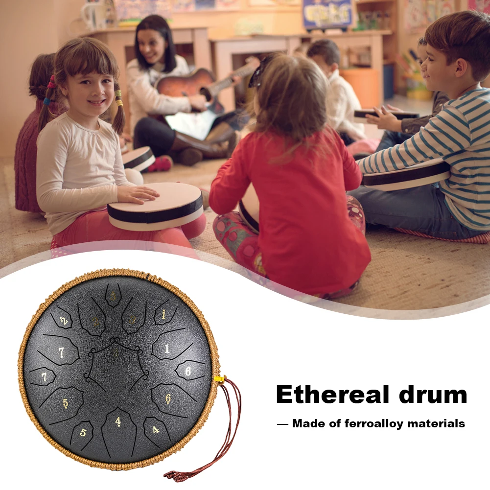 12Inch Music Drum 15 Notes D Tone Ethereal Drum Yoga Meditation Sound Healing Beginners Percussion Instruments Gifts Drumsticks