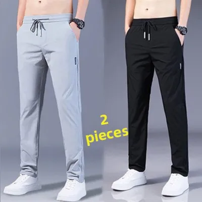 

Повседневные прямые тонкие рабочие брюки для мужчин: летние, легкие, удобные, дышащие, в спортивном стиле, для офиса