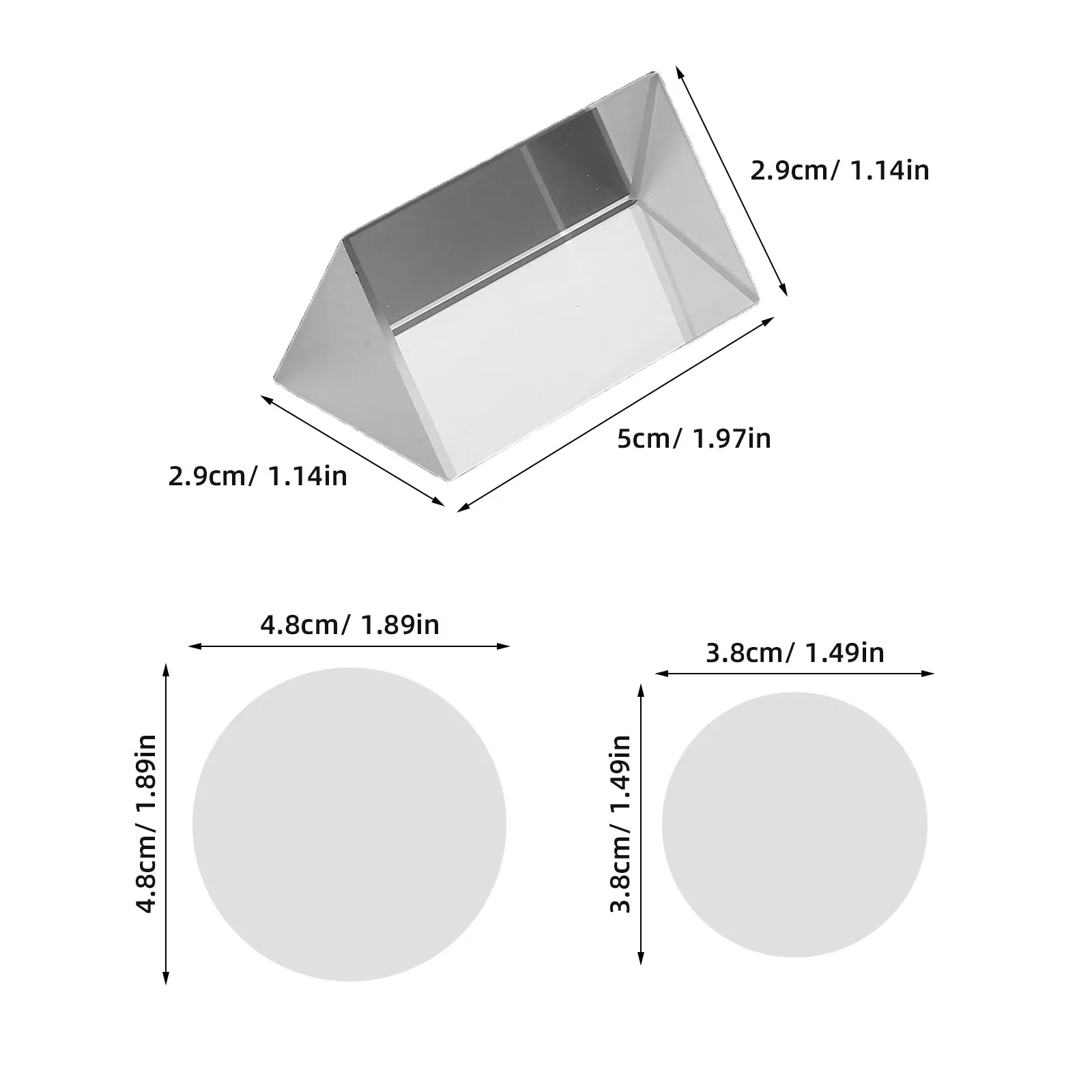 5pcs Transparent Optical Lens Set for Physics Experiments – Convex Concave Lenses for Science Lab Teaching