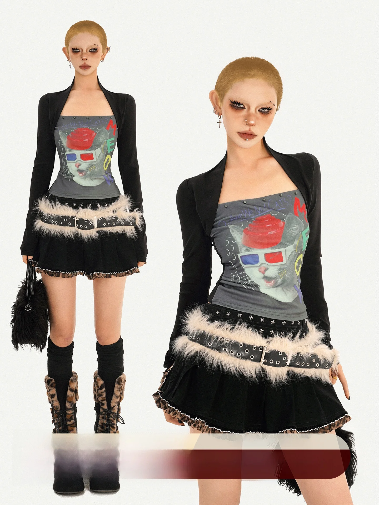 

Original Milk Cool Moli Svel T-irt Women's Print Design Spring Long Sve Top Sexy Girl Sle Stand Fit round Ne