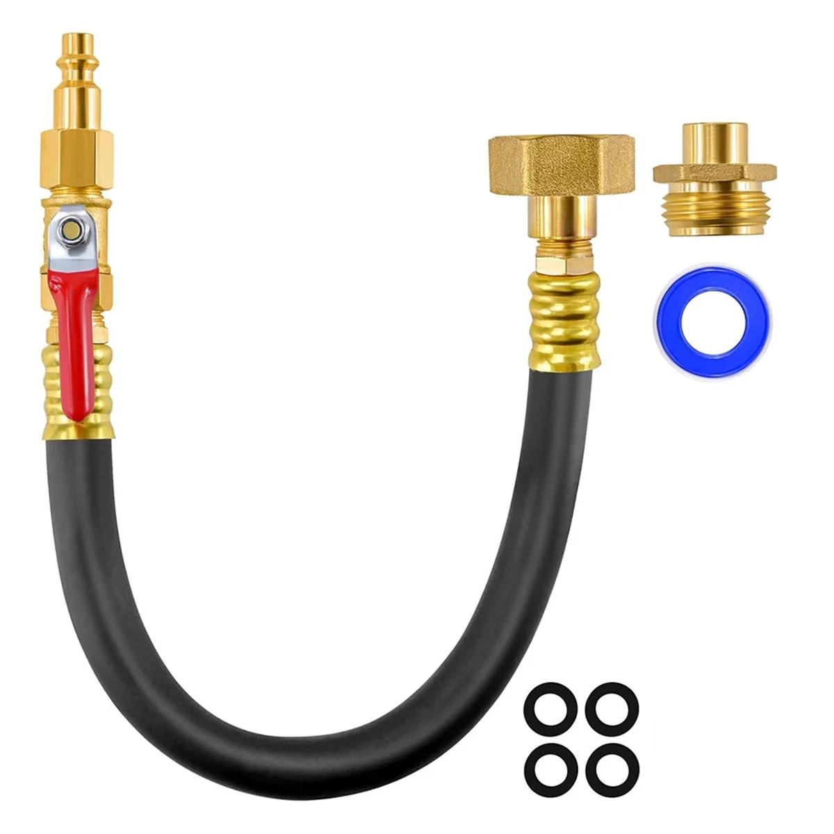 RV Winterizing Kit, RV Water Blowout,Air Compressor Quick Connect Plug to 3/4inch Hose Blowout Adapter with Valve G