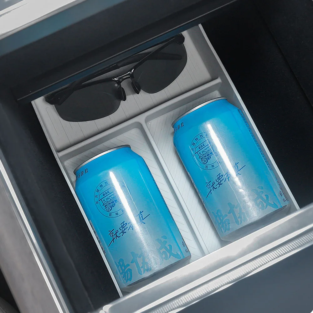 التحكم المركزي صندوق تخزين سفلي ل ZEEKR 9X 2025 2026 اكسسوارات السيارات الأصلي سيارة اللون بطانة حماية من السيليكون تخزين التقسيم #2