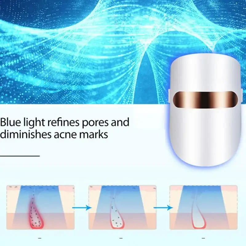 Schoonheidsapparaat Gezichtsmasker Fotontherapie Anti Rimpel Oog Huidverzorging Trillingen Massager Gezicht Lifting Anti Acne Witter Thuisgebruik