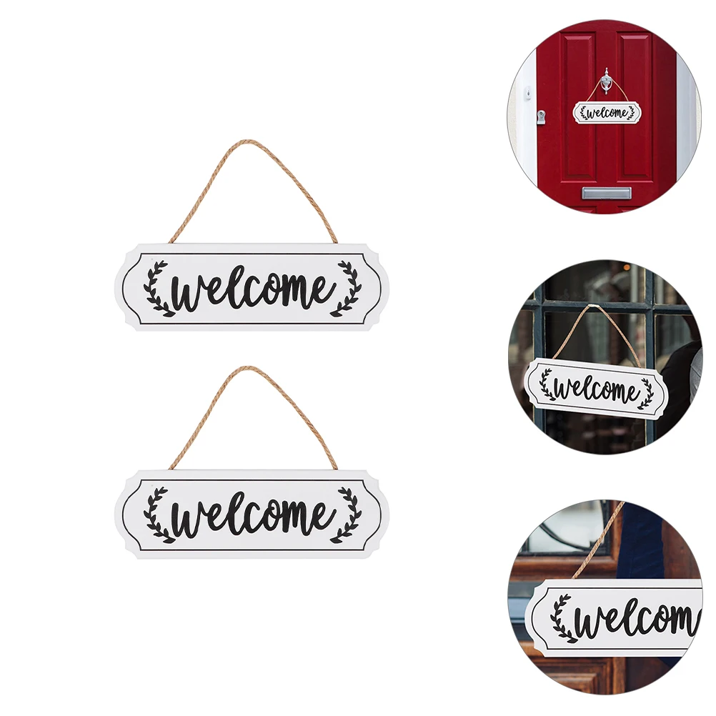

2PCS Decorative Board Door Sign Hanging Plate Wall nament Craft Decor for Door Welcome Sign Home Office Restaurant School