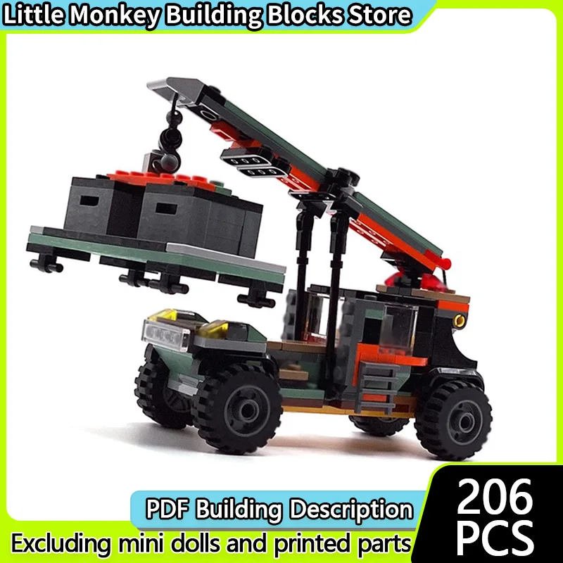 

City Car Model MOC Building Bricks Container Stacker Modular Technology Children Holiday Gifts Assemble Toys Suit