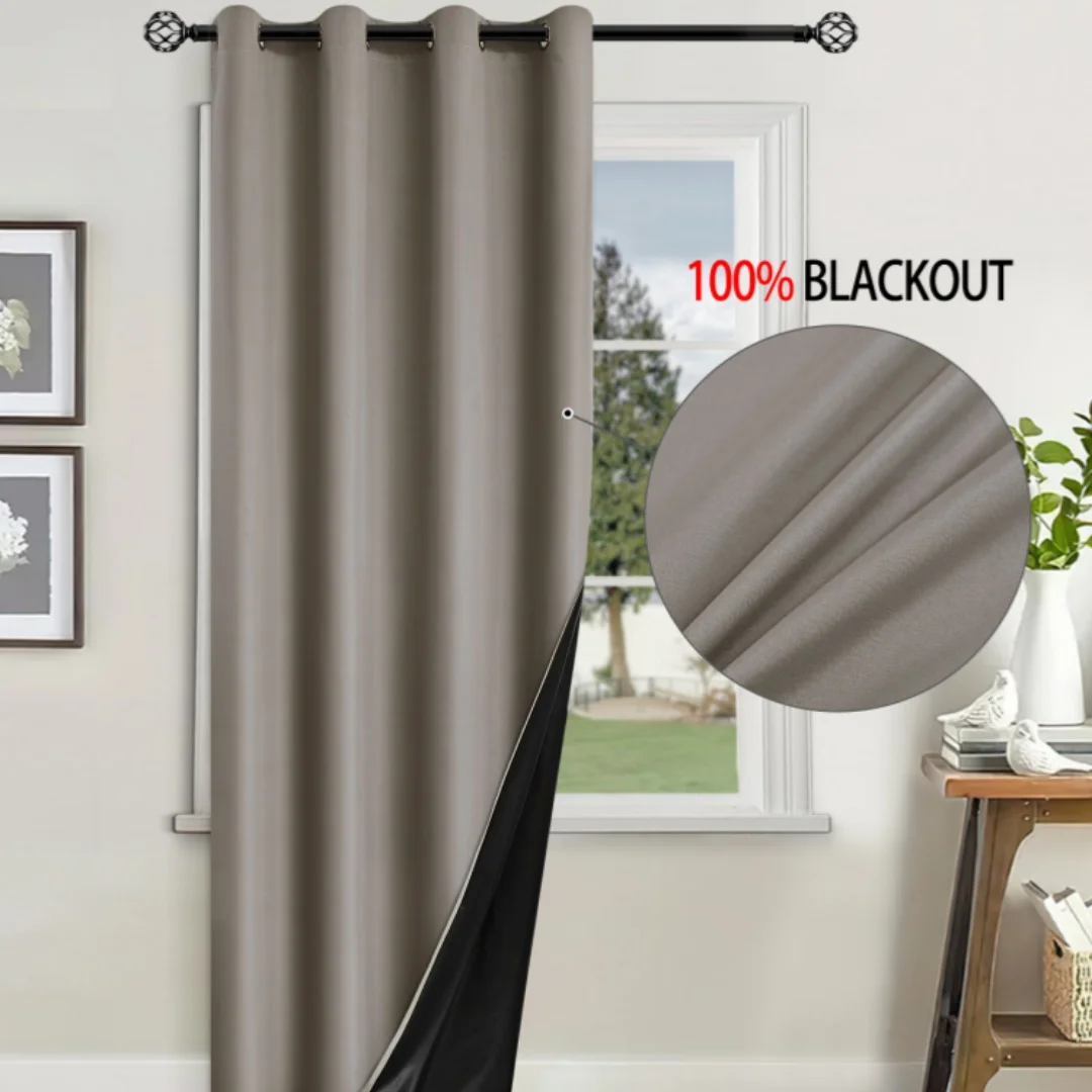 1 Stück 100 % Verdunkelungsvorhänge, Fenstervorhang für Wohnzimmer, Schlafzimmer, Küche, Badezimmer, Heimdekoration, Raumdekoration