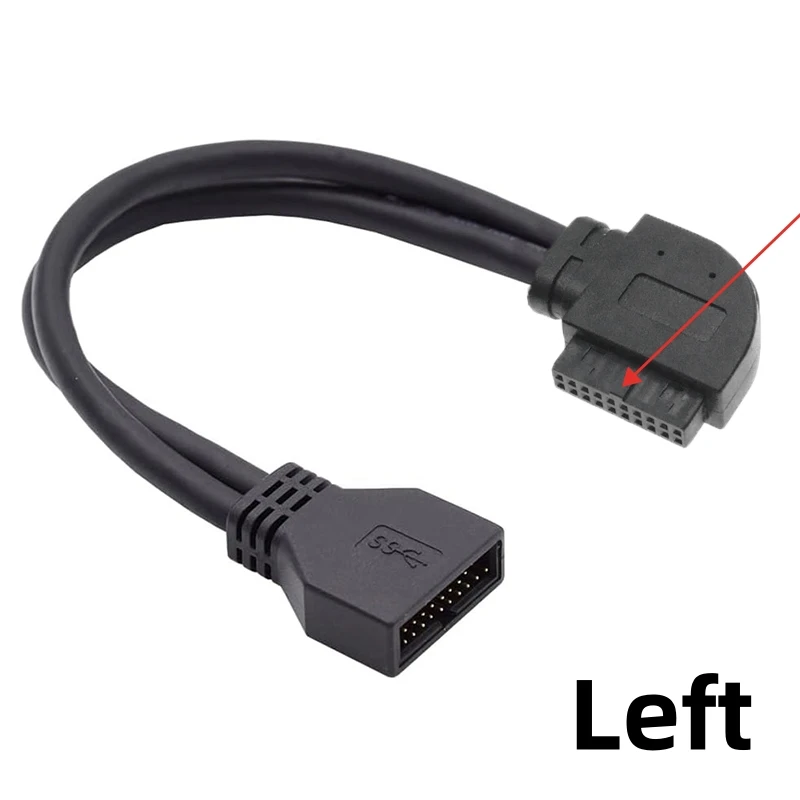 Передняя панель материнской платы USB3.0 20Pin/19Pin удлинитель «папа-мама» 90-градусный высокоскоростной кабель для передачи данных для корпуса настольного ПК
