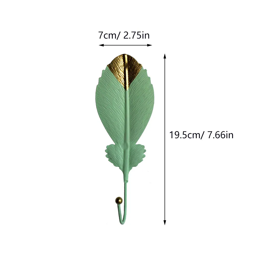 3Pcs Premium Leaf Style Hooks Multipurpose Decorative Wall Hooks for Clothes Hats Scarves Masks Towels Bags Light Luxury Home - view 2