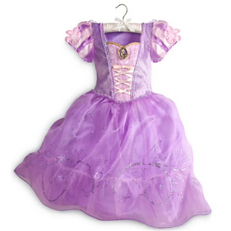 Disney Princess Costume Children Party Fancy Flower Vestido Christmas Birthday Carnival Dress Up Rapunzel Belle Disguise Frock