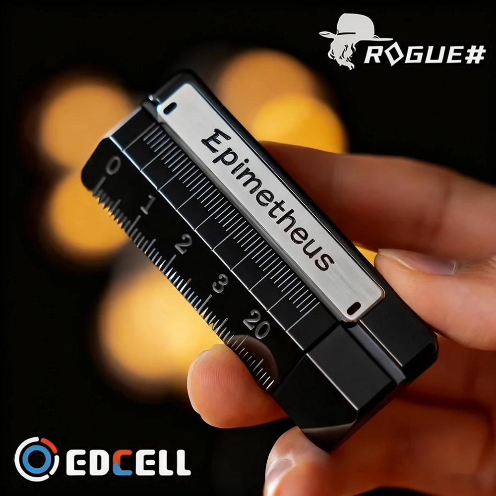 EDCELL & ROGUE EDC Ruler Fidget Slider Limited Edition Zirconium Push Slider Stress Relief Toy Multi-function Tool Original