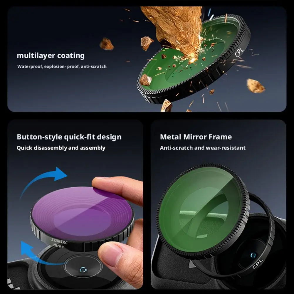 مجموعة فلاتر العدسة لـ DJI Osmo Nano - تتضمن مرشح كثافة محايدة ND وفلتر مستقطب CPL، وصول كاميرا الحركة الأساسية #4