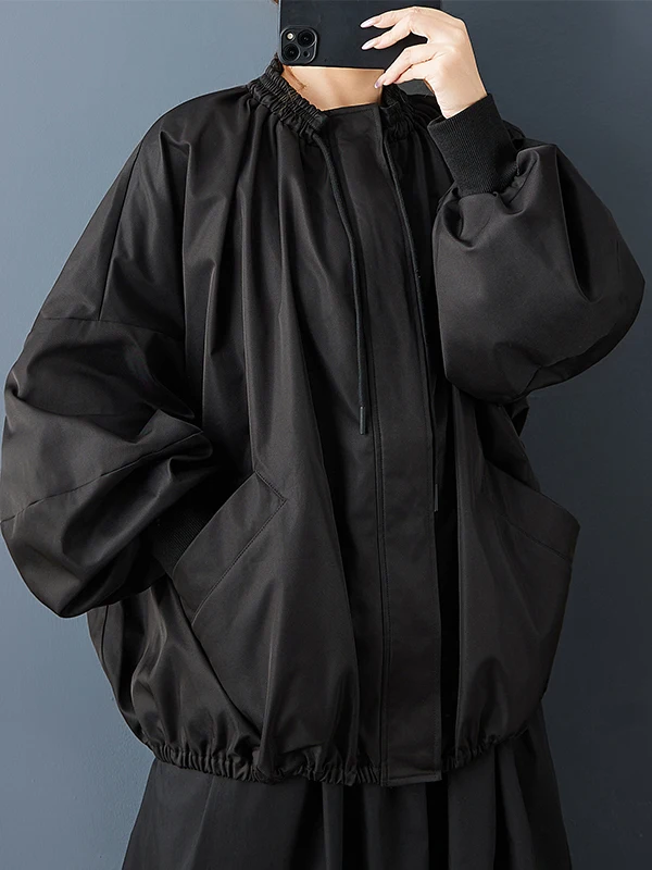 

Повседневное пальто-манжета с воротником-цветочным принтом и кулиской-фонариком Све для похудения Фонарь Све Dstring Casual Sle Wom...