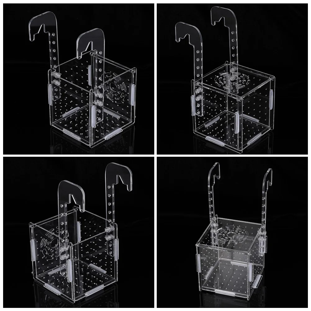 

2Pcs Fish Tank Isolation Box Transparent Acrylic Hatchery for Betta Guppy Aquarium Incubator Juvenile Protection