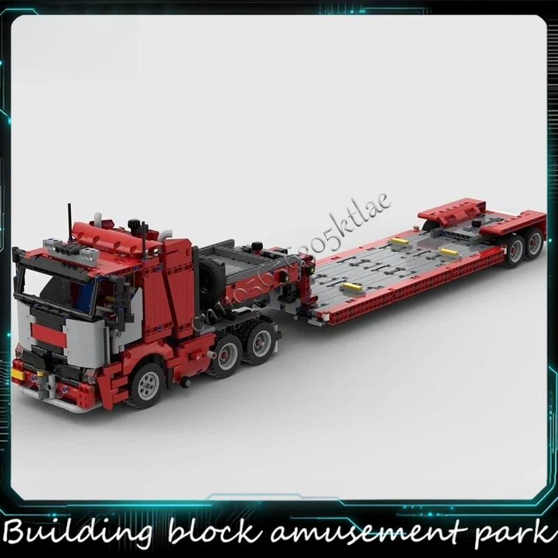 1927 PCS MOC City Engineering Heavy Duty Truck With Trailer Model Technology Building Block Creative Children Toys Birthday Gift