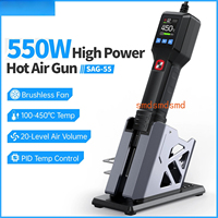 FNIRSI SAG-55 Micro Hot Air Gun 550W With Stand BGA Rework LCD Digital Hair Dryer Soldering Heat Gun For Welding Repair Tools