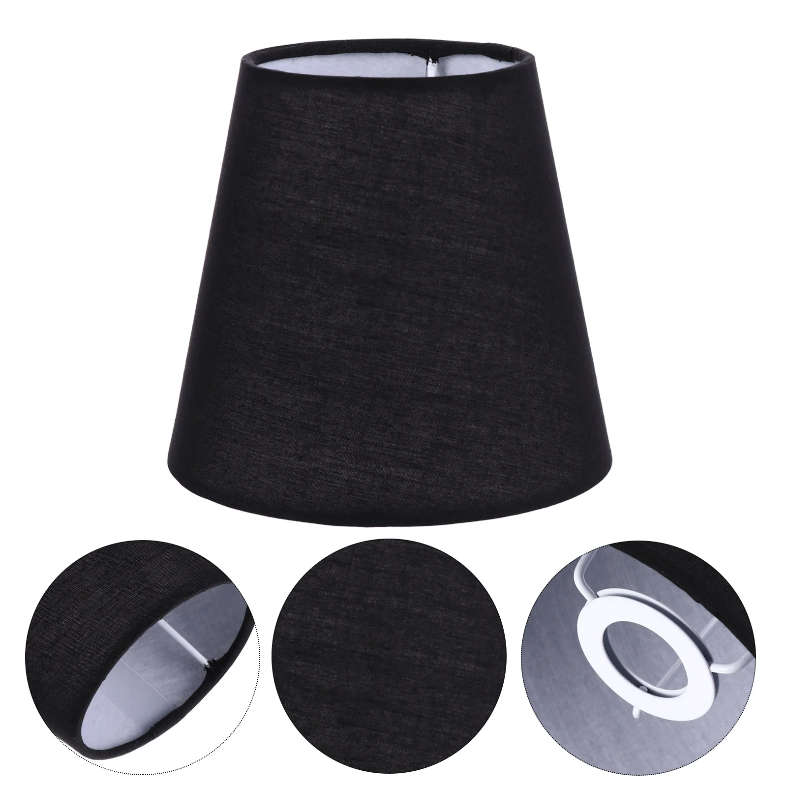 

Fabric Lampshade Black Small Dust Cover for Wall Lamp Easy Installation Cloth Lamp Shade Protects Light Bulb Warm Atmosphere