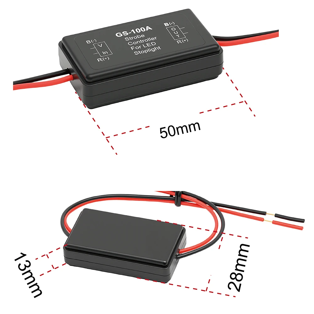 GS-100A Tail Lamp Safety Prompt Module Strobe Flasher Car Light Control Motorcycle LED Brake Light Controller