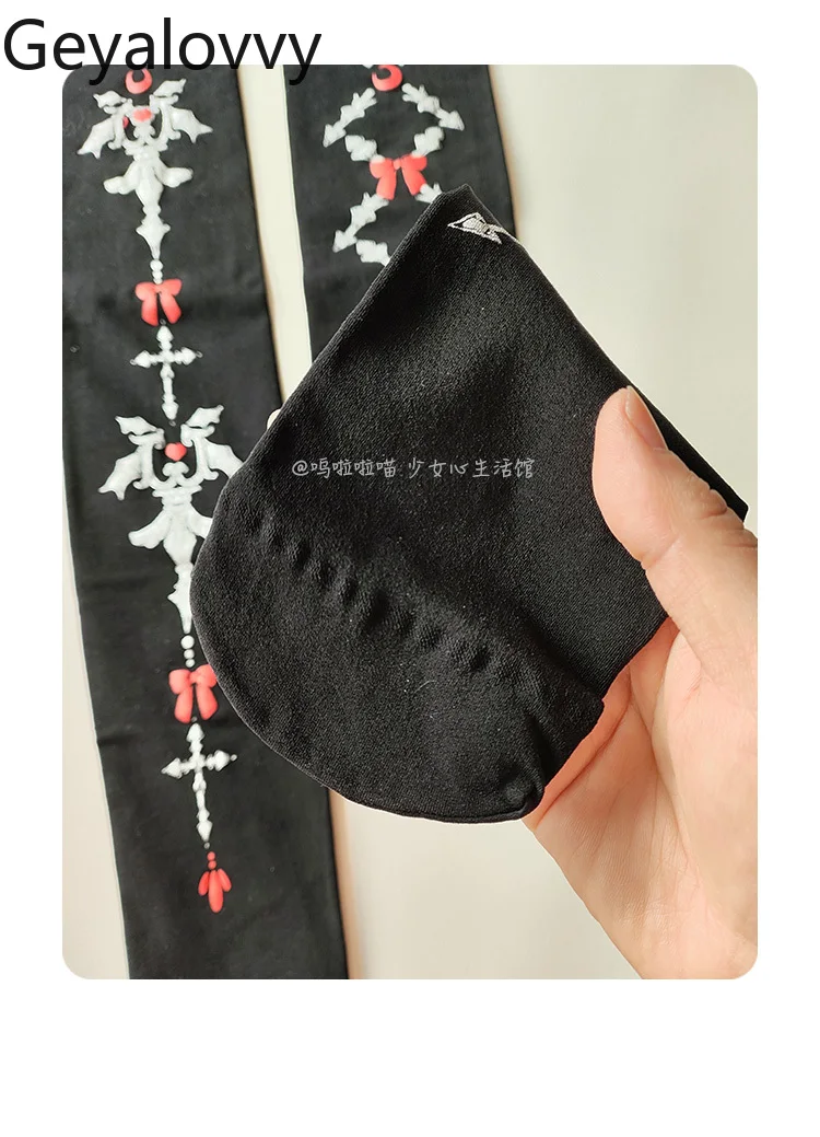 Original Lolita Pantyhose Lolita Stockings Goth Y2k Stockings Girls Red Black Sweet Cool Pantyhose Velvet Leggings Socks Summer
