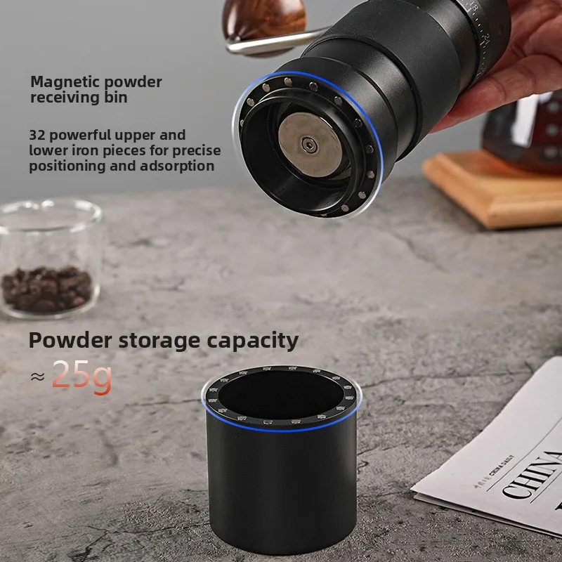 مطحنة قهوة يدوية احترافية، نسخة مطورة، مع جسم معدني كامل، تصميم مضاد للانزلاق، مطحنة محمولة، أسنان شبح