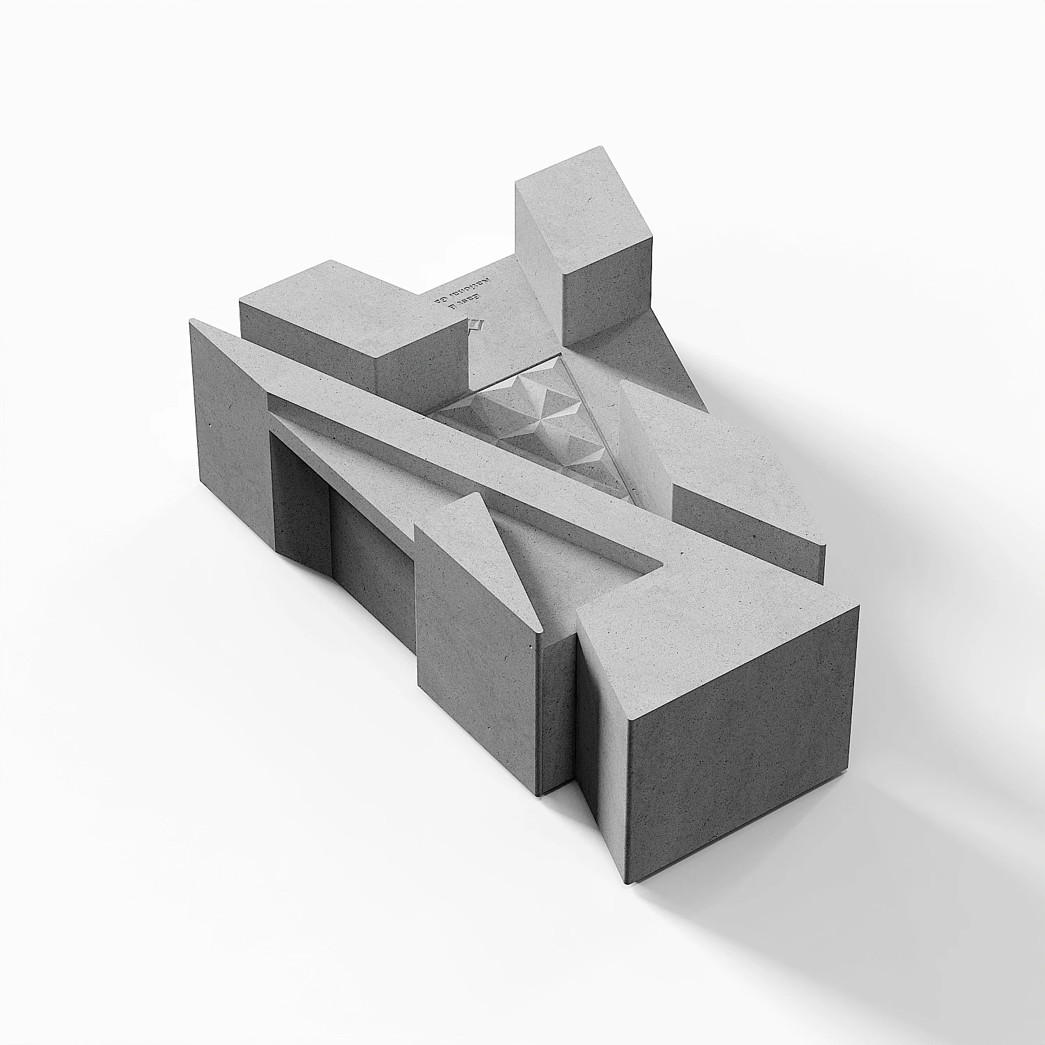 

Famous architect I.M. Pei's "East Museum" cement building model concrete living room home decoration ornaments