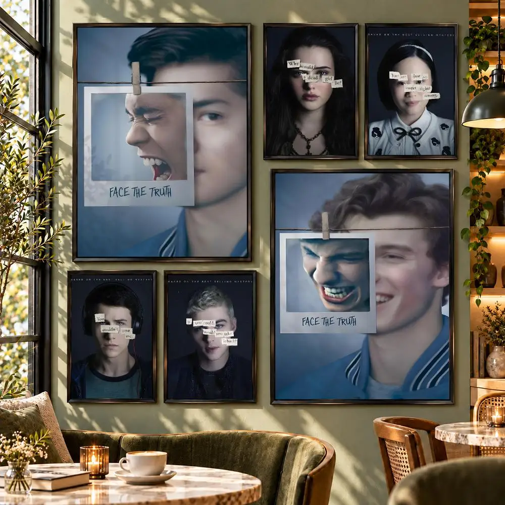 Series 13 Reasons Why Teen Drama Poster HD Self Adhesive Wall Decor for Bedroom Dorm Room Office Gaming Room Gift