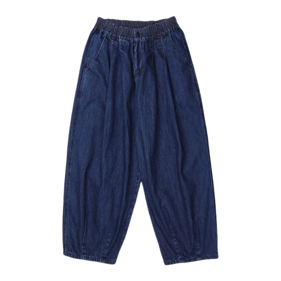 

Vintage Blue Casual Jeans Mens Streetwear Harajuku Cargo Trousers Men Baggy Wide-leg Lantern Denim Pants Male