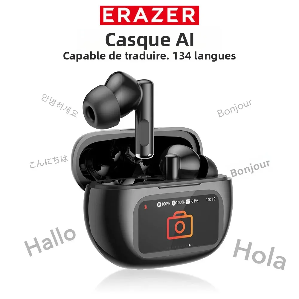 ERAZER XP12 Bluetooth V6.0 écouteurs OWS sport casque sans fil AI traducteur écouteurs casque crochets micro oreille ouverte