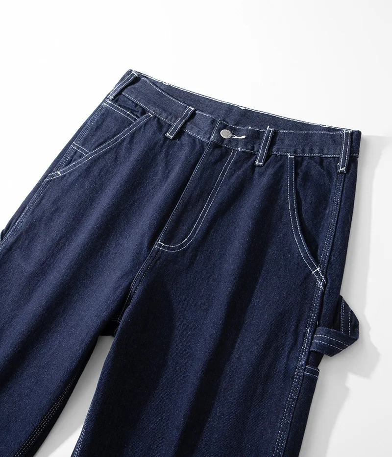 อเมริกันวินเทจดิบ DENIM Rail WORKER กางเกงยีนส์-Americana Multi-Pocket ลายกางเกงทํางาน/ยูทิลิตี้กลางแจ้งกางเกง OKONKWO