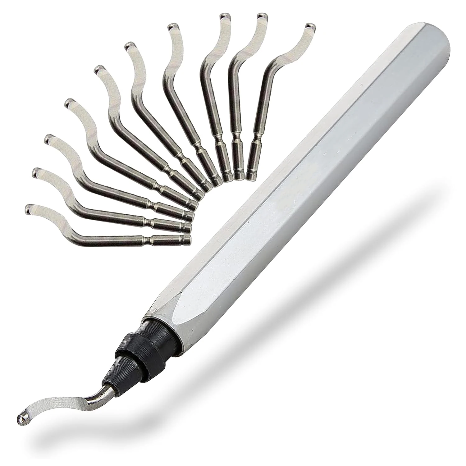 

Инструмент для снятия заусенцев с 10 стальными поворотными лезвиями BS1010/BS1018. Работает на металлических полимерных трубах из ПВХ. Медный пластик и 3D-печатных краях.