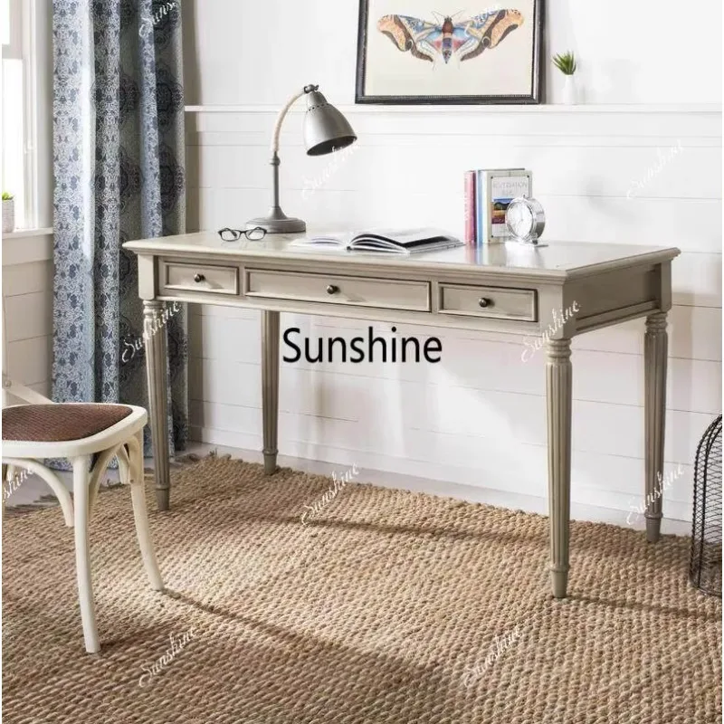 American country solid wood desk with long dining table for pumping storage