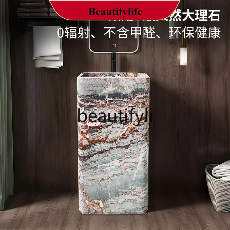 

B185 Natural marble wash basin Household integrated floor wash basin