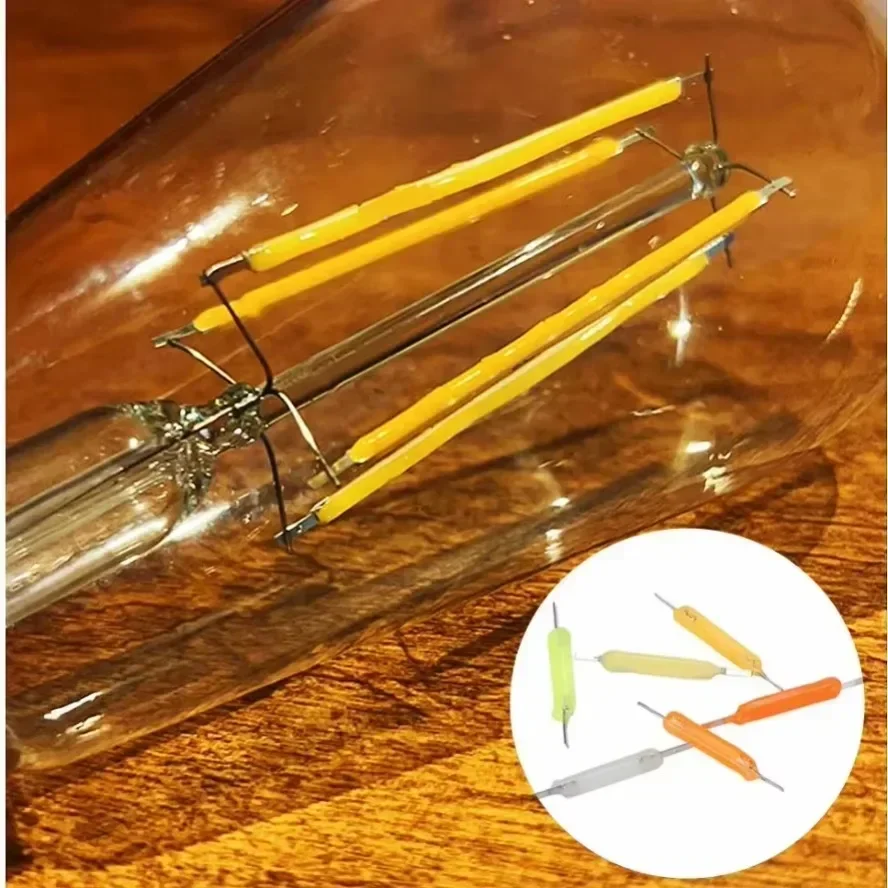 5~100PCS Per Box 3V 38mm LED Filament Multicolour COB Edison Bulb Lamp Incandescent Light Diodes Accessories Holiday Lighting