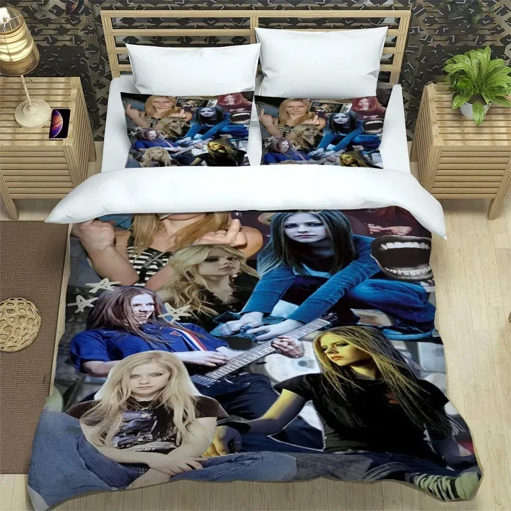 Avril Lavigne Duvet Cover Pillowcase Bedding Set Adult Boy Girl Bedroom Decoration Children Single Double Large Size