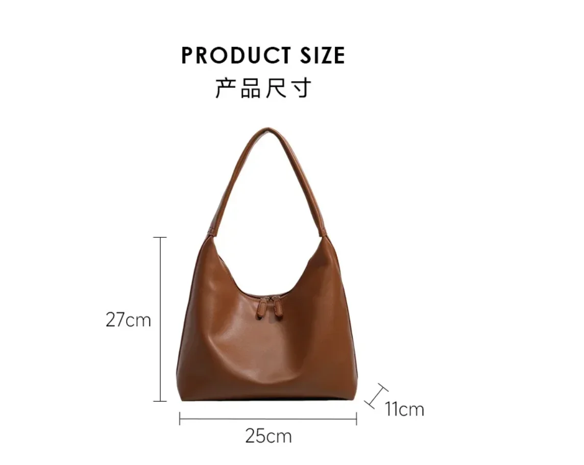 

2025 Summer Korean Retro Tote Bag for Women - Milk Tea Color, Large Capacity Soft Leather Shoulder & Underarm Commuter Purse