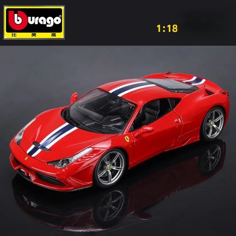 Genuine Bburago Boutique 1:18 Ferrari 458Speciale 2 Doors Opened Back To Alai Alloy Toy Car Model Metal Die-cast Toys Boy Gifts