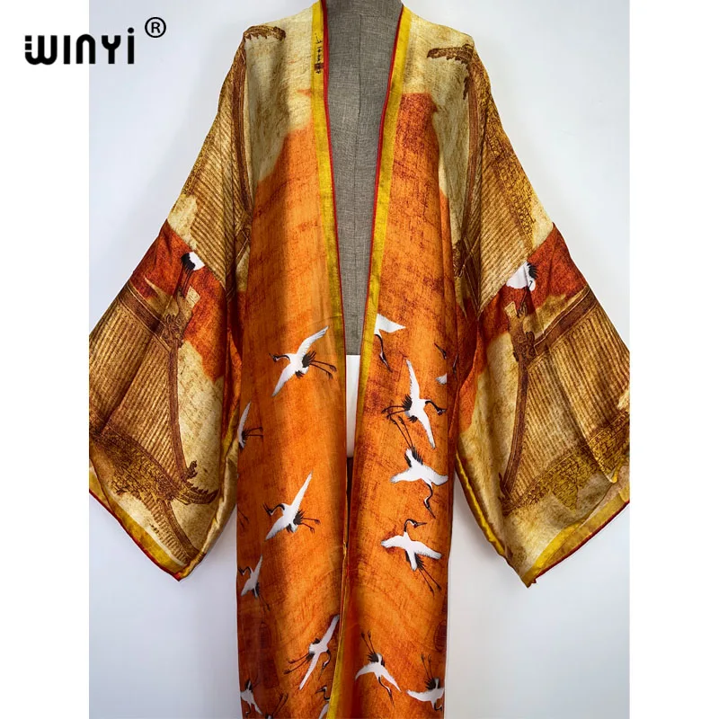 WINYI-Cardigan à Manches sulfpour Femme, Bikini Doux, Style Boho, Imprimé Léopard, Sexy, à la Mode Européenne, pour Vacances Africaines, Nouvelle Collection 2022