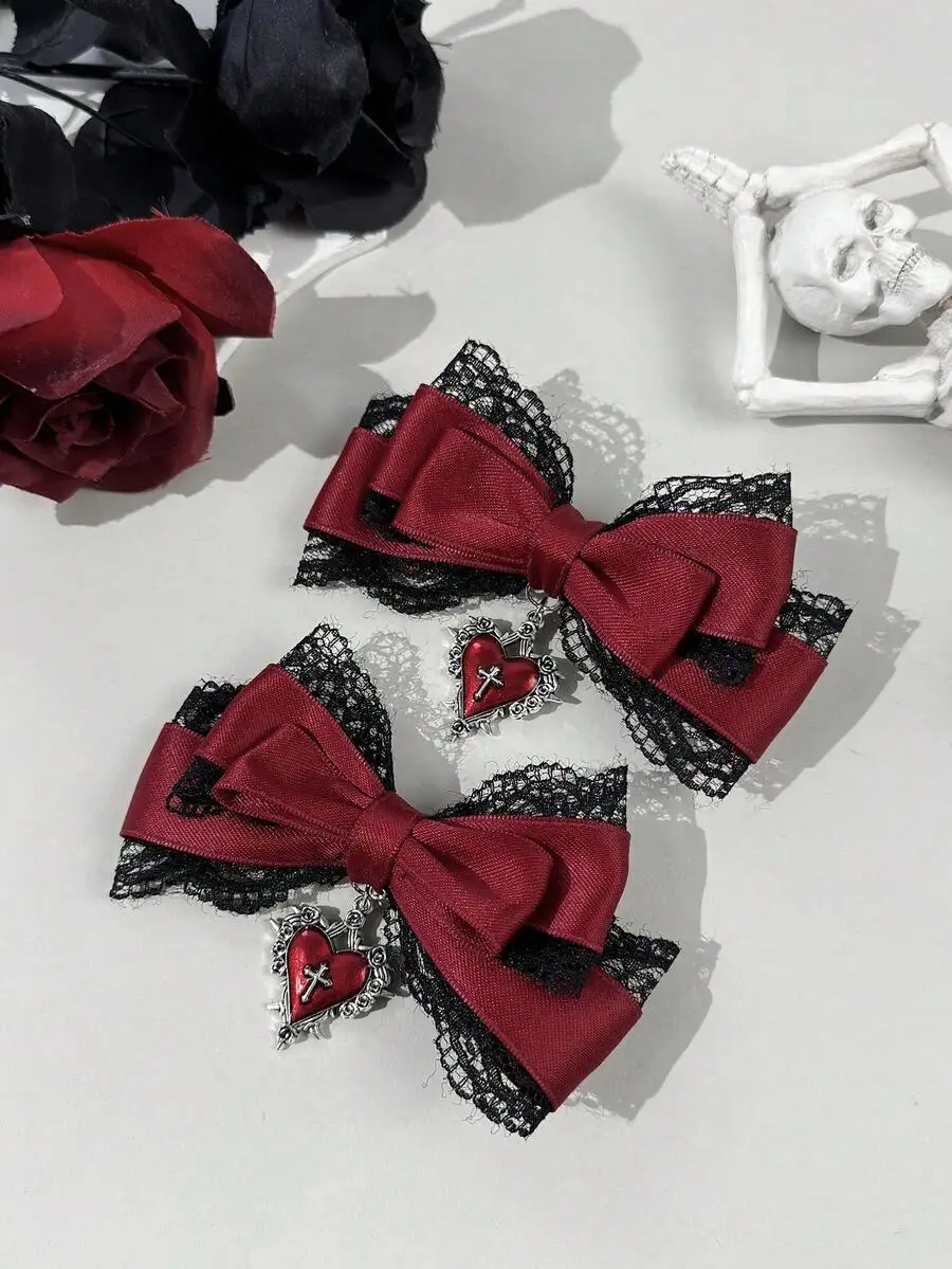 Gothic Lace Ribbon Hair Accessories for Holiday Outfits