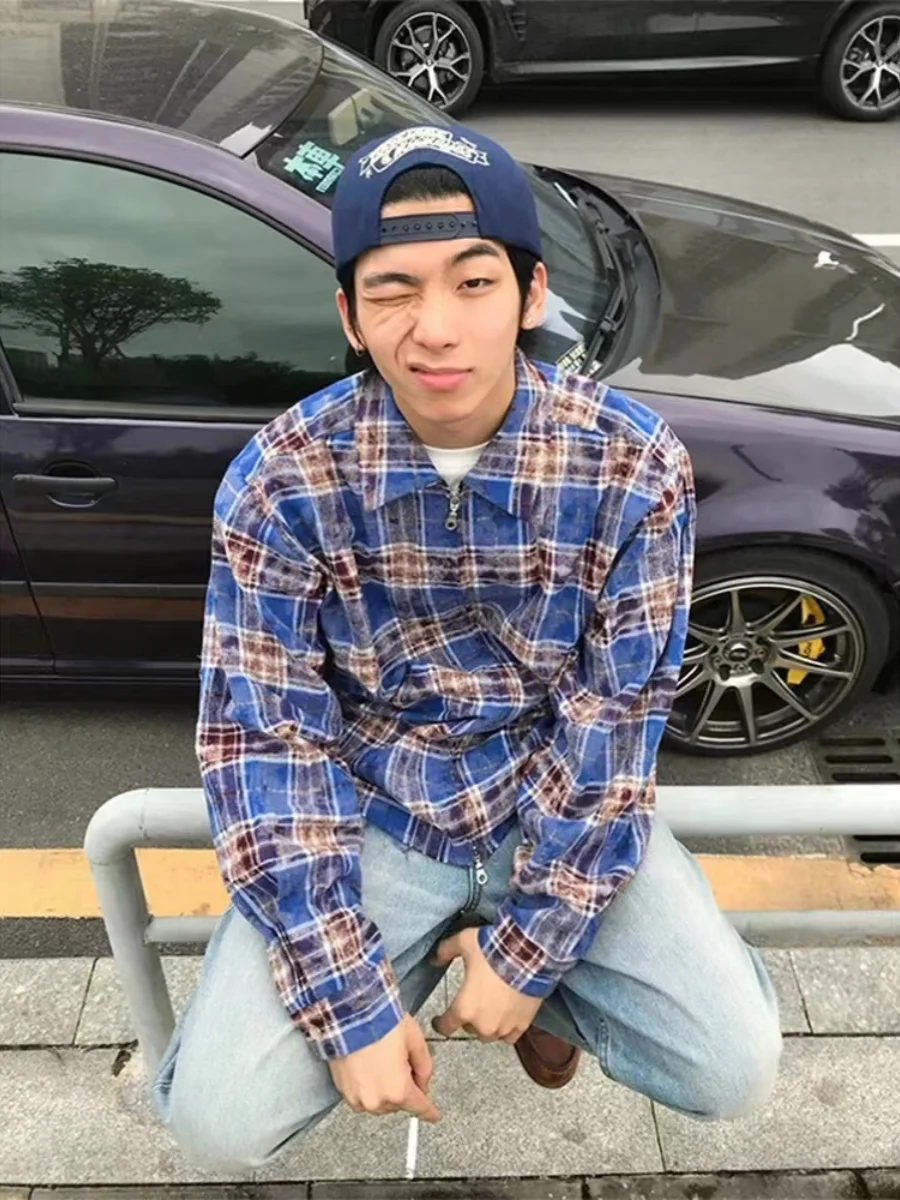 

Loose Fit Long Sve adient Double Zipper irt Jaet CleanFit Top Youth Trend Autumn Wear for Boys Teod Uppp Brand