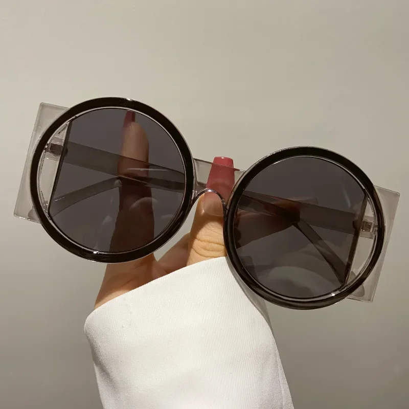 Round Double Color Beach Sunglasses Fashion Retro Trend Sunglasses Travel Street Photo Holiday Party Glasses image 6