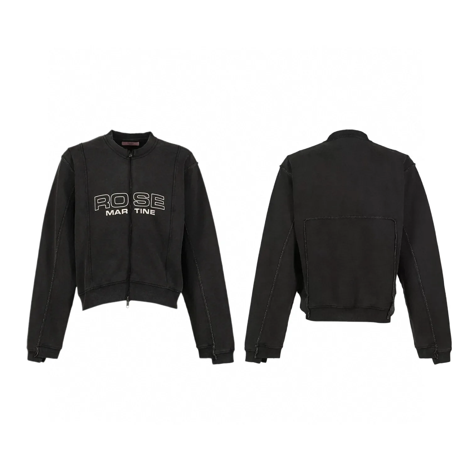 Martine Rose Washed Letter Basic Logo Print Long-Sleeved Men's and Women's Casual Loose-Fitting Sweatshirt