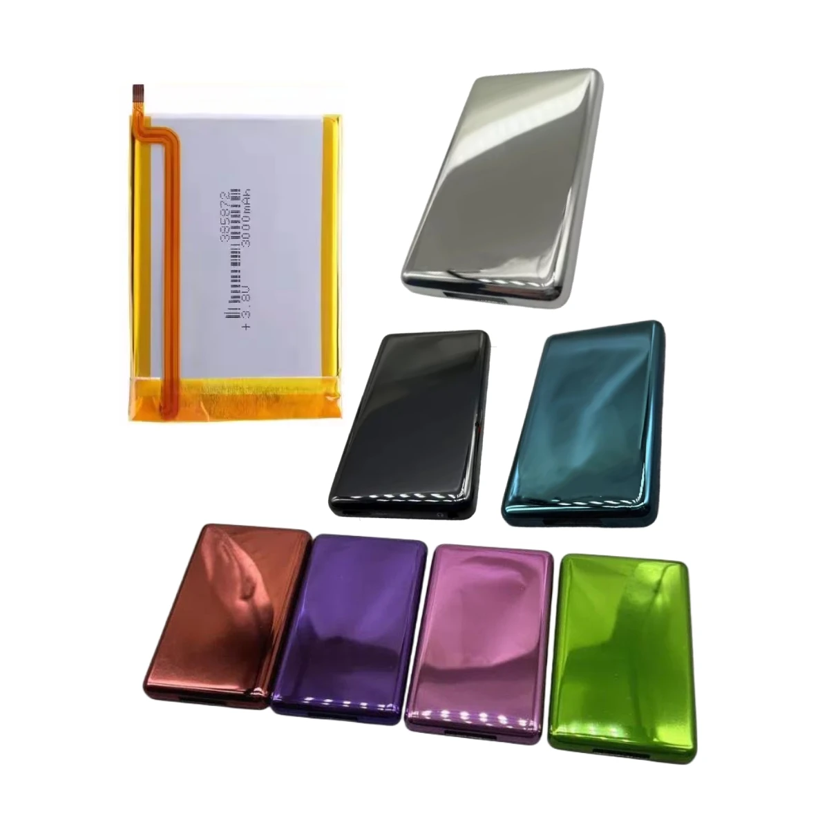 Silver Metal Back Cover + 3000mAh Battery  For iPod Video 5th Classic 6th/7th - Fit Thin 30GB/80GB/120GB/160GB Models