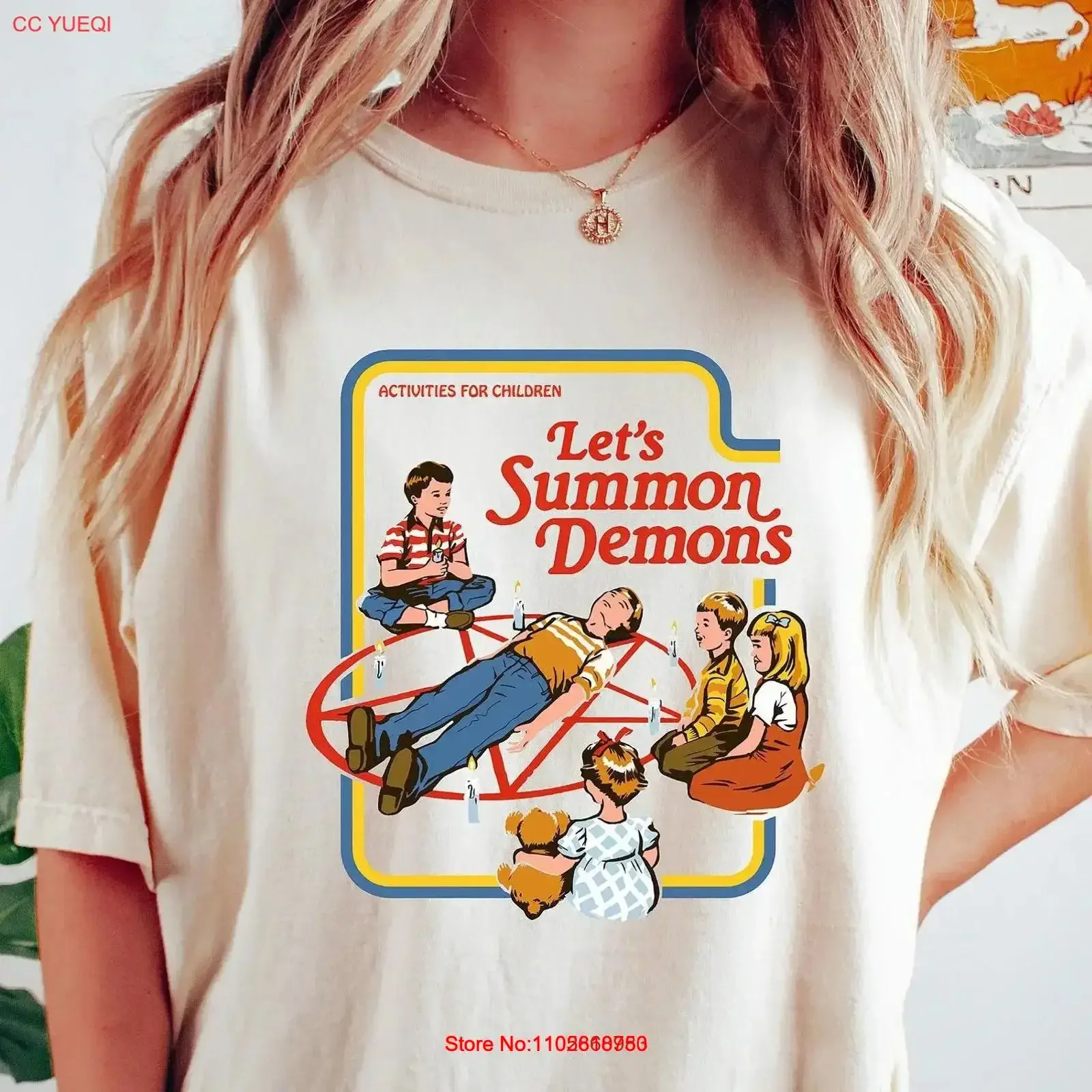 Let's Summon Demons T Shirt Retro Halloween SweaT Spooky Season Women 90s Witch Sweater Ouija Humor vintage Washed Comfortable